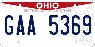 OH license plate GAA5369