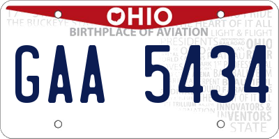 OH license plate GAA5434