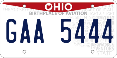 OH license plate GAA5444