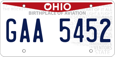 OH license plate GAA5452