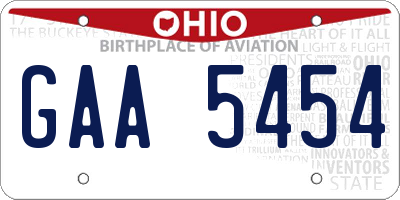 OH license plate GAA5454