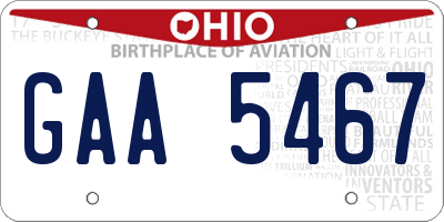 OH license plate GAA5467