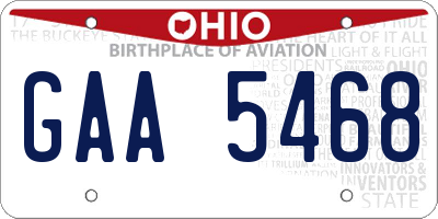 OH license plate GAA5468
