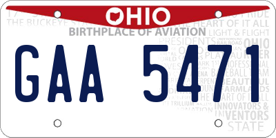 OH license plate GAA5471