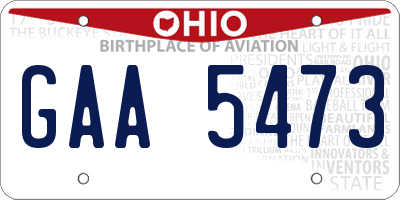 OH license plate GAA5473