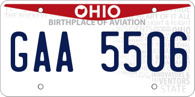 OH license plate GAA5506