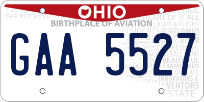 OH license plate GAA5527