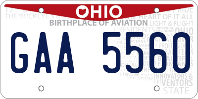 OH license plate GAA5560