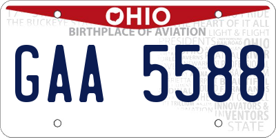 OH license plate GAA5588
