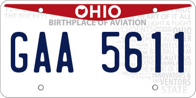 OH license plate GAA5611
