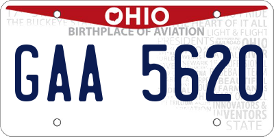 OH license plate GAA5620