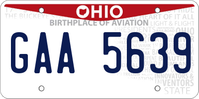 OH license plate GAA5639