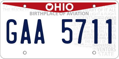 OH license plate GAA5711
