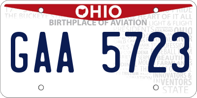 OH license plate GAA5723