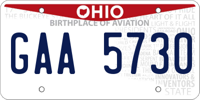 OH license plate GAA5730