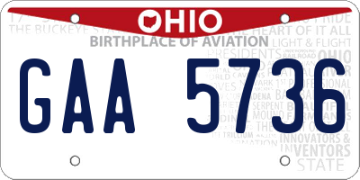 OH license plate GAA5736