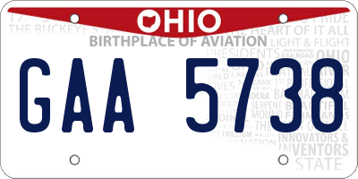 OH license plate GAA5738