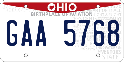 OH license plate GAA5768