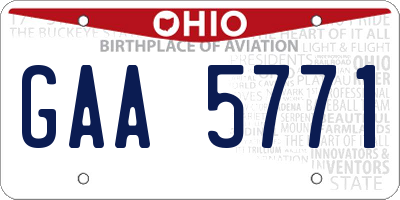 OH license plate GAA5771