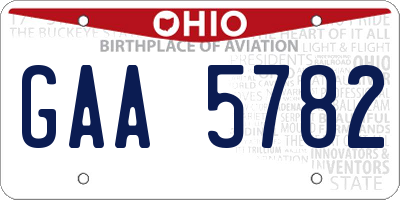 OH license plate GAA5782