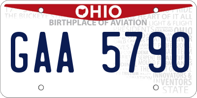 OH license plate GAA5790