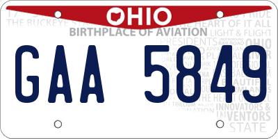 OH license plate GAA5849