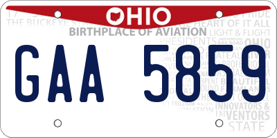 OH license plate GAA5859