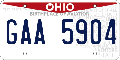 OH license plate GAA5904