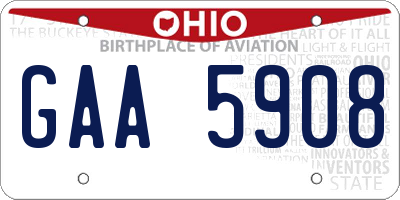 OH license plate GAA5908