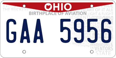 OH license plate GAA5956