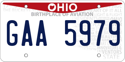 OH license plate GAA5979