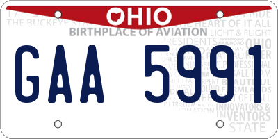OH license plate GAA5991