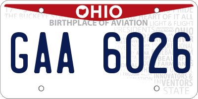 OH license plate GAA6026