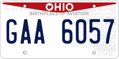 OH license plate GAA6057