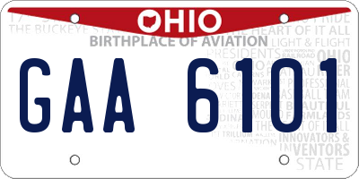 OH license plate GAA6101