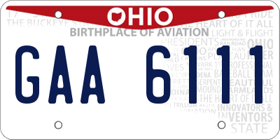 OH license plate GAA6111