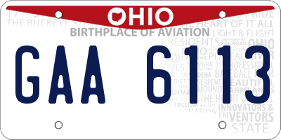 OH license plate GAA6113