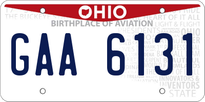 OH license plate GAA6131