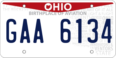OH license plate GAA6134