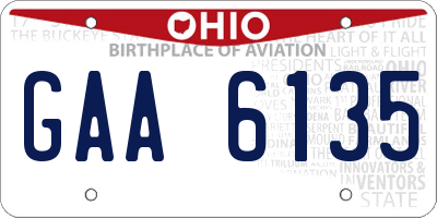 OH license plate GAA6135