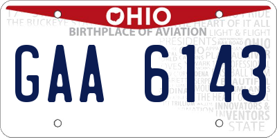 OH license plate GAA6143