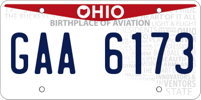 OH license plate GAA6173