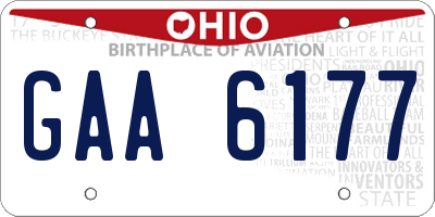 OH license plate GAA6177