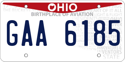 OH license plate GAA6185