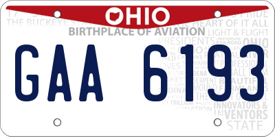 OH license plate GAA6193