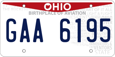 OH license plate GAA6195