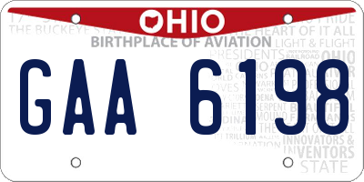 OH license plate GAA6198