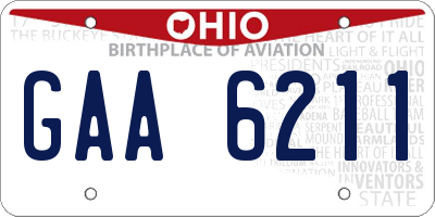 OH license plate GAA6211