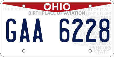 OH license plate GAA6228