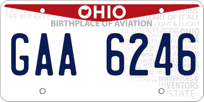 OH license plate GAA6246